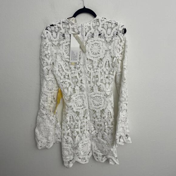 BRONX AND BANCO Marley Crochet Mini Dress WHITE SIZE S NWT $650MSRP - Picture 9 of 10
